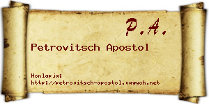 Petrovitsch Apostol névjegykártya